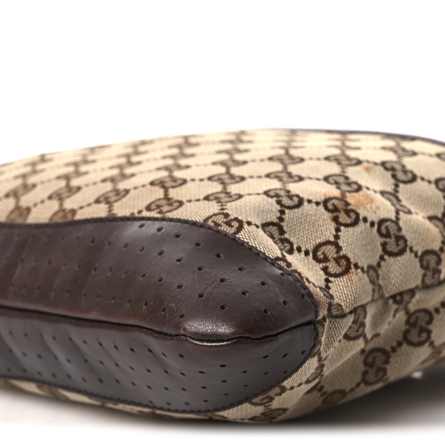 Monogram Calfskin Perforated Medium Flat Messenger Bag Dark Brown