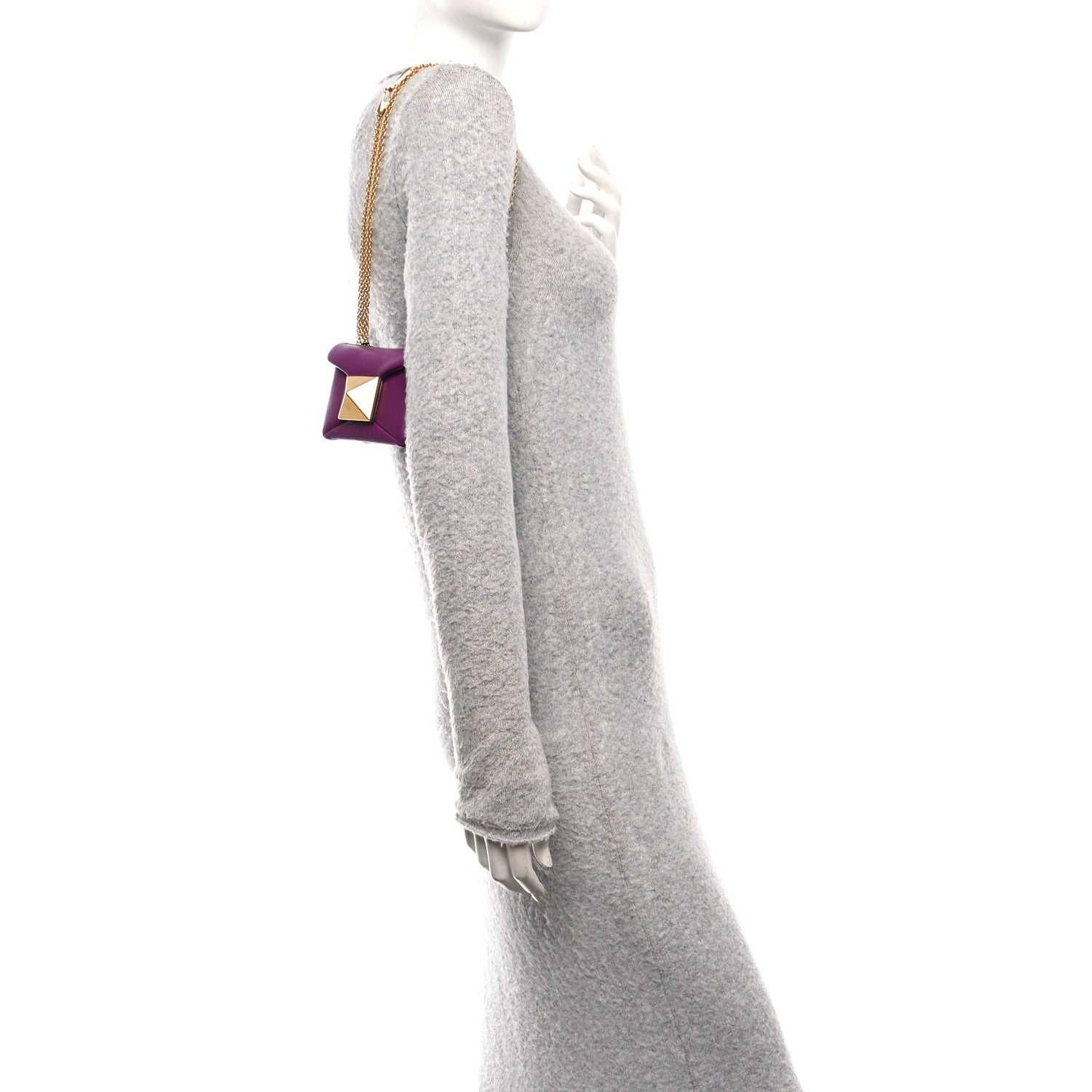 Nappa Micro One Stud Chain Bag Prune