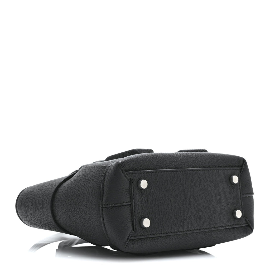 Grained Calfskin Mini Maxi Intrecciato Arco 33 Black