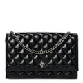 Calfskin Quilted Medium Skull Chain Crossbody Bag Black