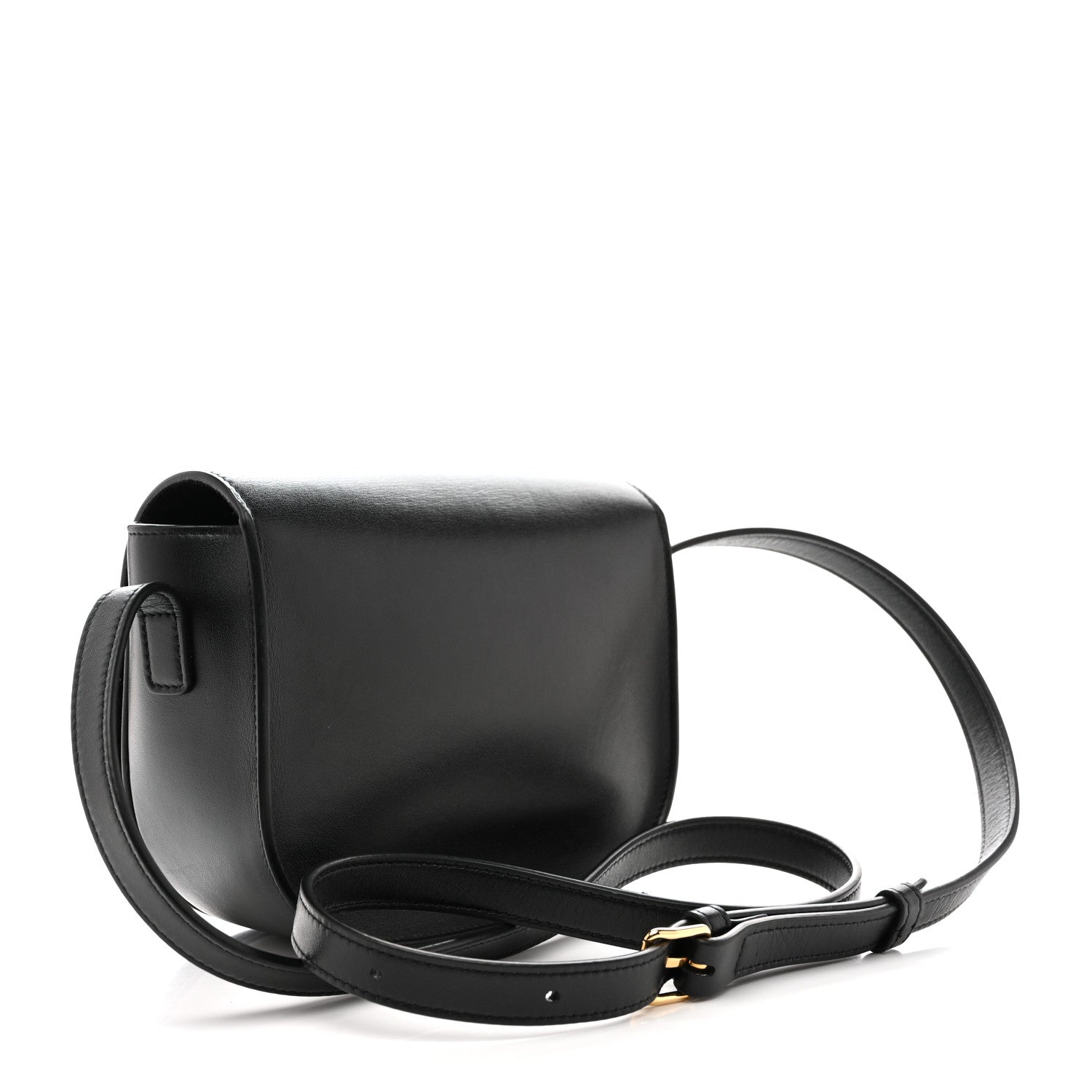 Smooth Calfskin Cuir Triomphe Folco Crossbody Bag Black