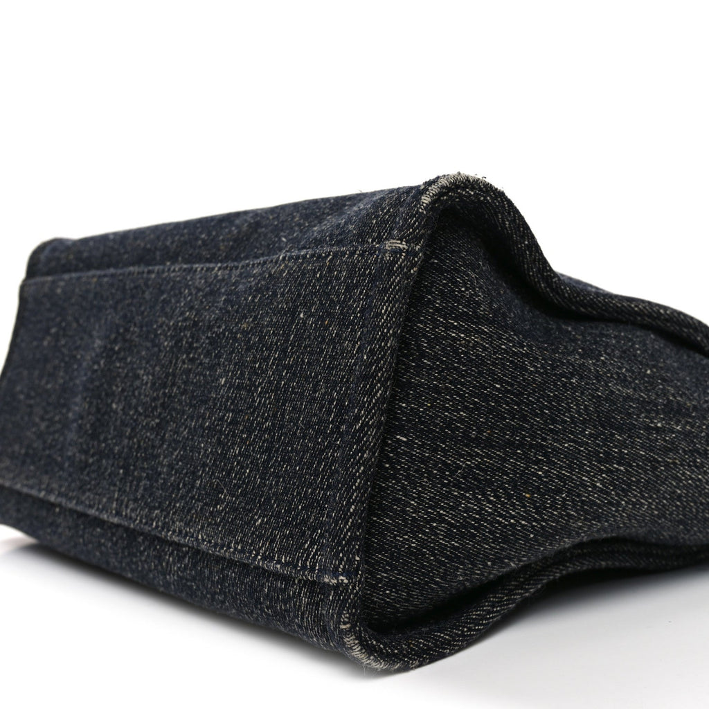 Denim Small Deauville Tote Dark Blue White