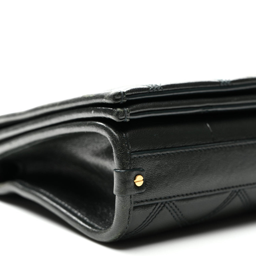 Lambskin Quilted Mini Becky Chain Bag Vert Fonce