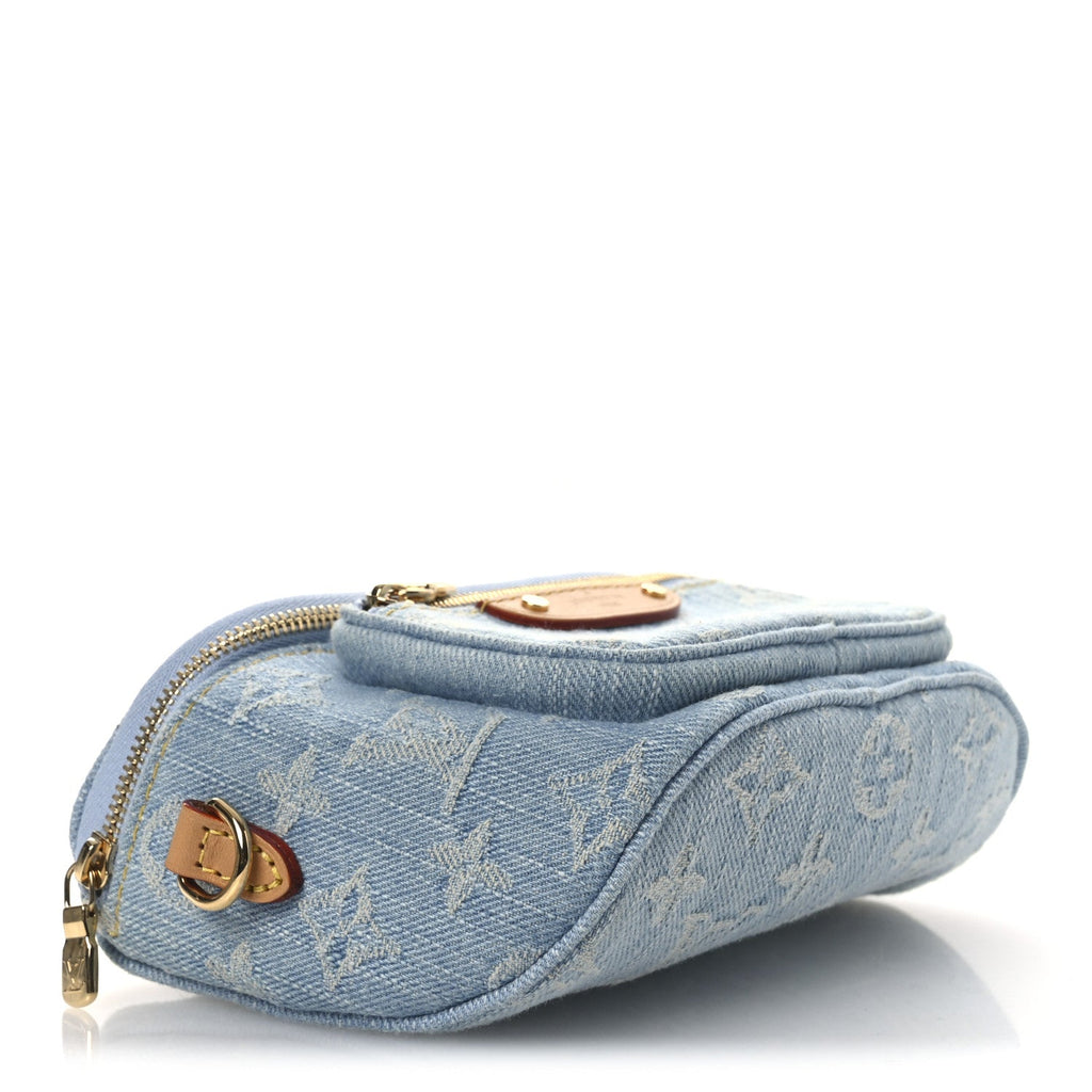 Monogram Denim Mini Bumbag Sky Blue