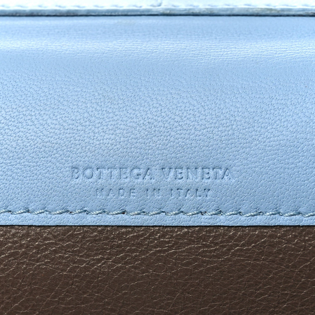 Nappa Intrecciato Continental Flap Wallet Light Blue