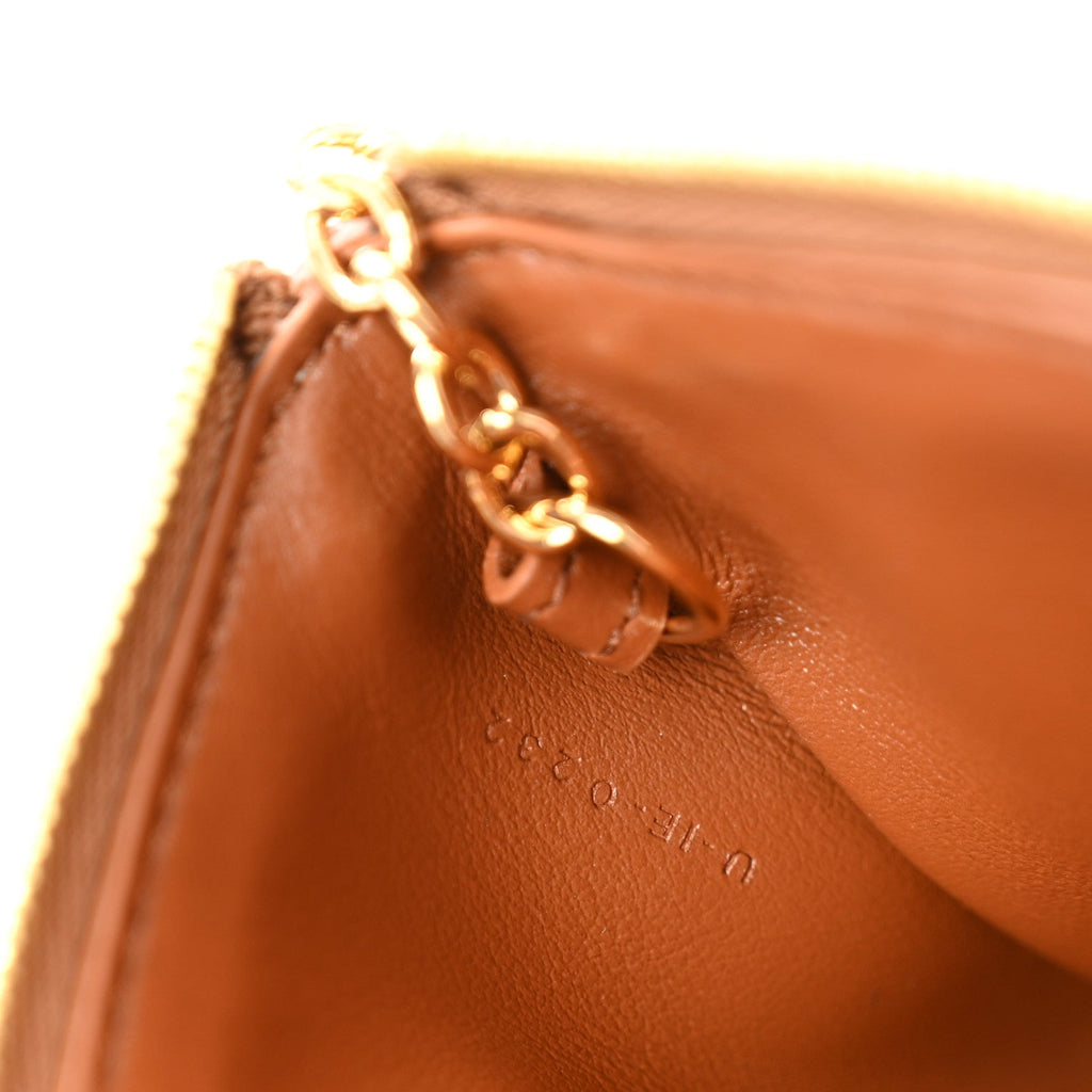 Smooth Calfskin Cuir Triomphe Coin and  Pouch With Hook Tan