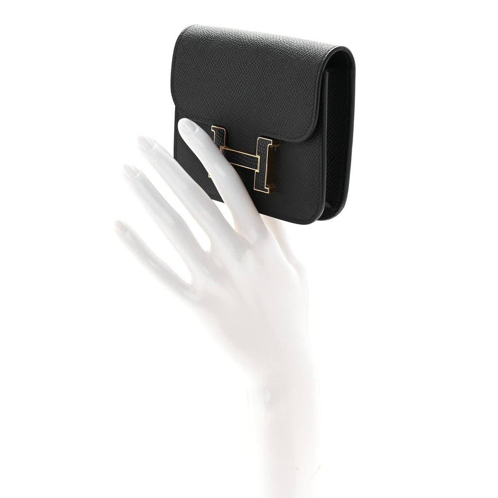 Epsom Lizard Constance Slim Wallet Black