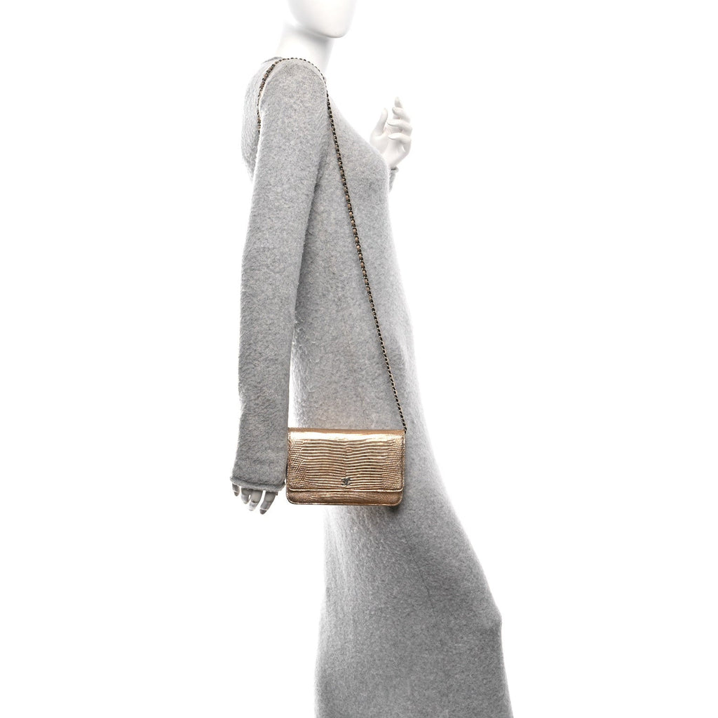 Metallic Lizard Wallet on Chain WOC Gold