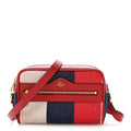 Canvas Sylvie Stripe Mini Ophidia Camera Bag Mystic White Hibiscus Red Maritime