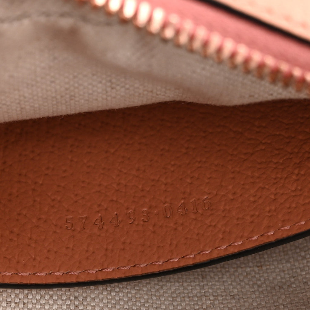 Monogram Textured Dollar Calfskin Mini Ophidia Shoulder Bag Cloche Rose Pink