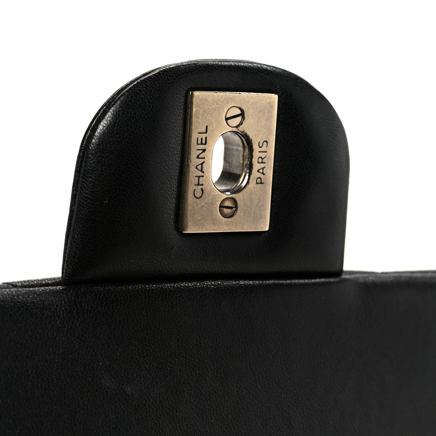 Lambskin Quilted Clutch With Chain Flap Black