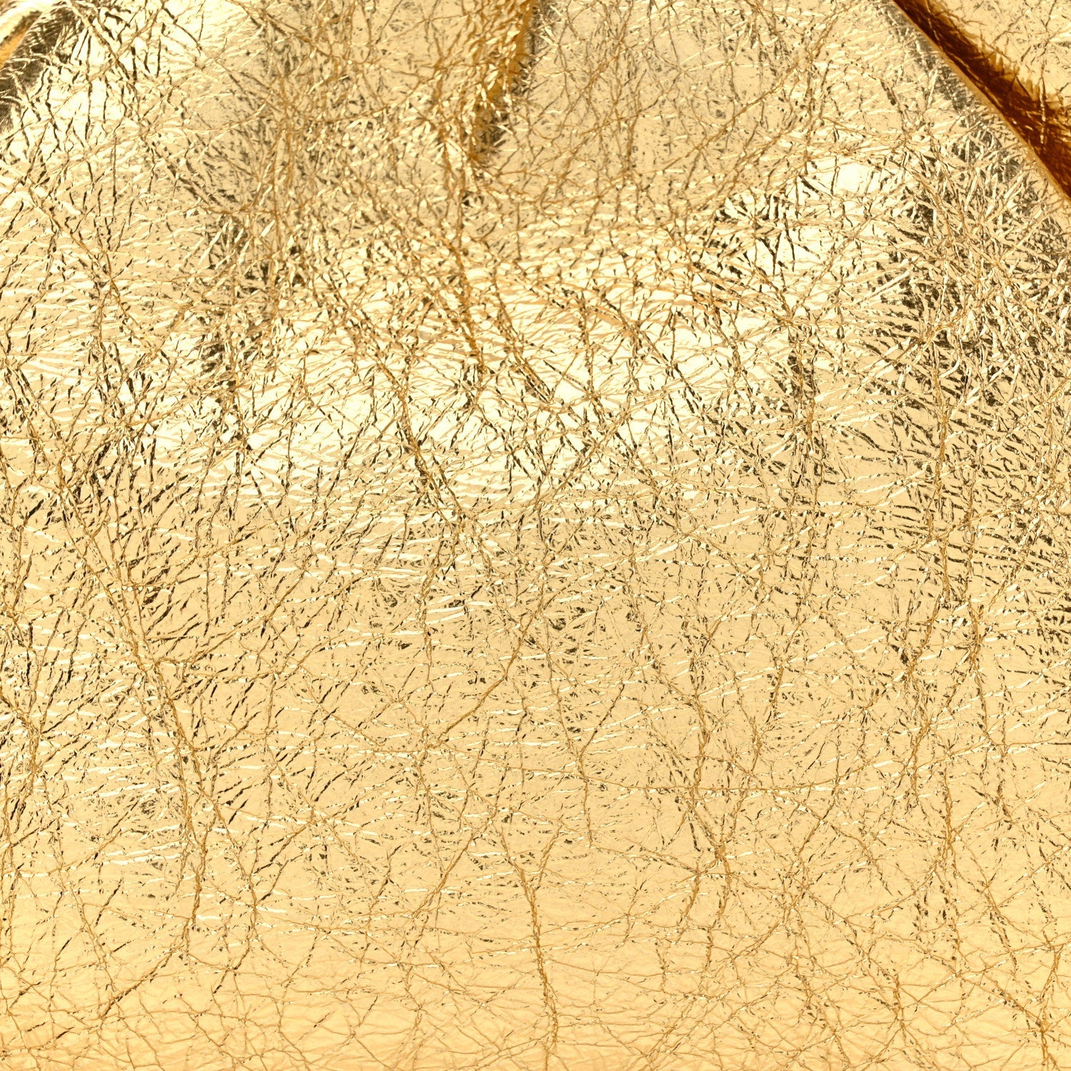 Metallic Crinkled Lambskin The Pouch Oversized Clutch Oro