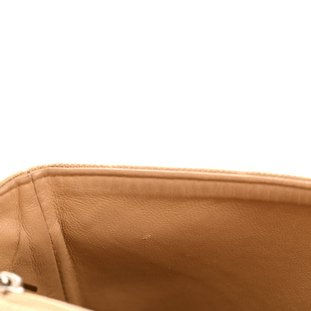 Jersey Quilted Medium Single Flap Beige