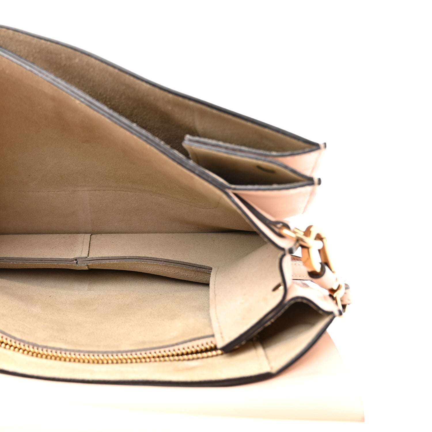 Calfskin Suede Medium Faye Shoulder Bag  Cement Pink