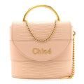 Calfskin Lizard Embossed Small Aby Lock Delicate Pink