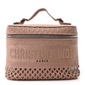 Mesh Embroidered Diortravel Vanity Case Clay