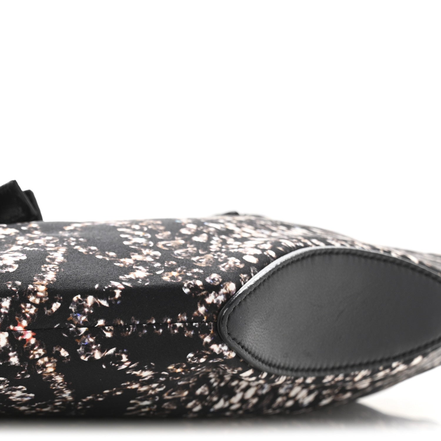 Silk Dandelion Print De Manta Clutch Black