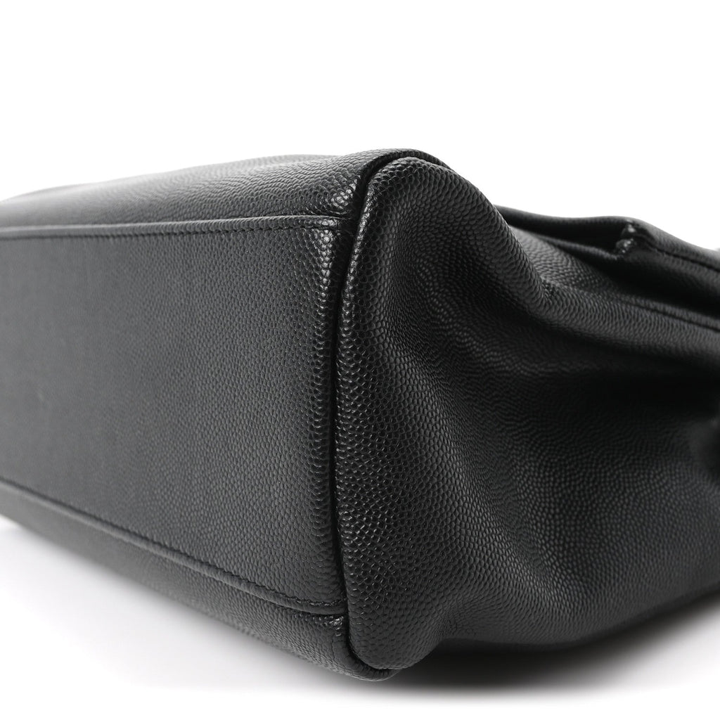 Grain De Poudre Medium West Hollywood Monogram Fold-Over Black