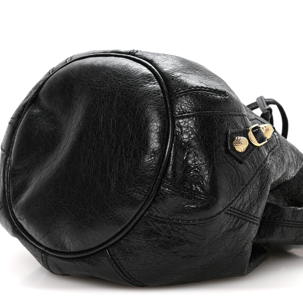 Agneau Giant 12 Gold Hardware Mini Pompon Black