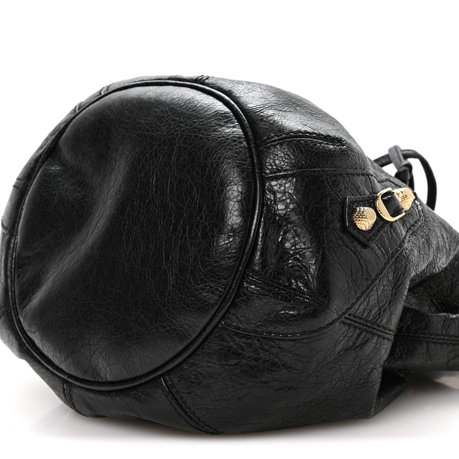 Agneau Giant 12 Gold Hardware Mini Pompon Black