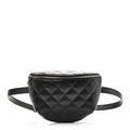 Calfskin Quilted Waist Belt Bag Black