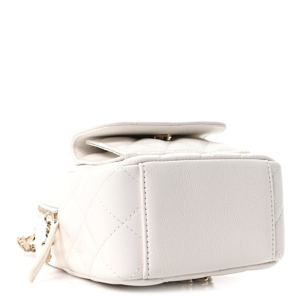 Caviar Quilted CC Mini Classic Backpack White