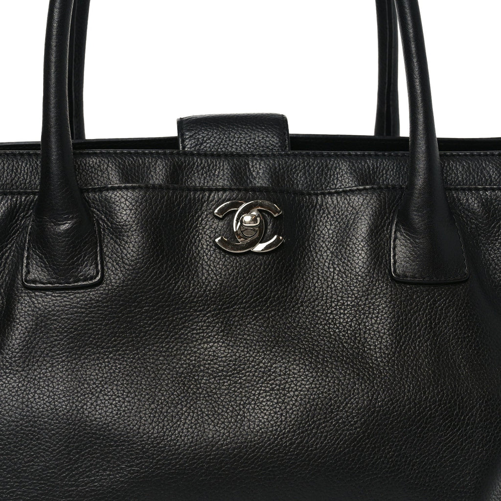 Calfskin Cerf Shopper Tote Black