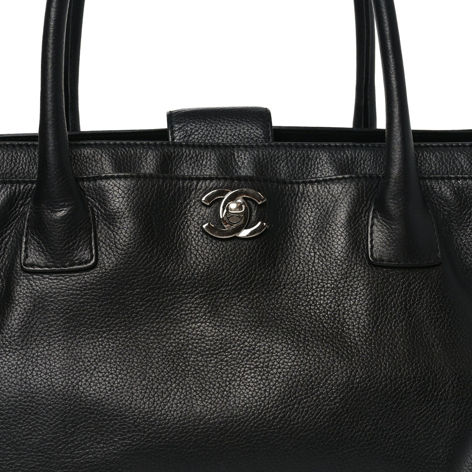 Calfskin Cerf Shopper Tote Black