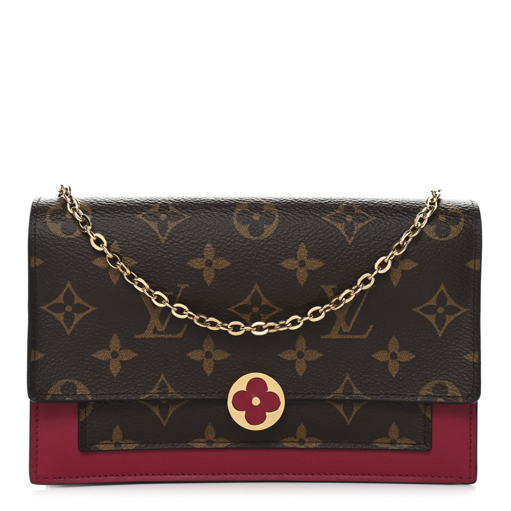Monogram Flore Chain Wallet Fuchsia