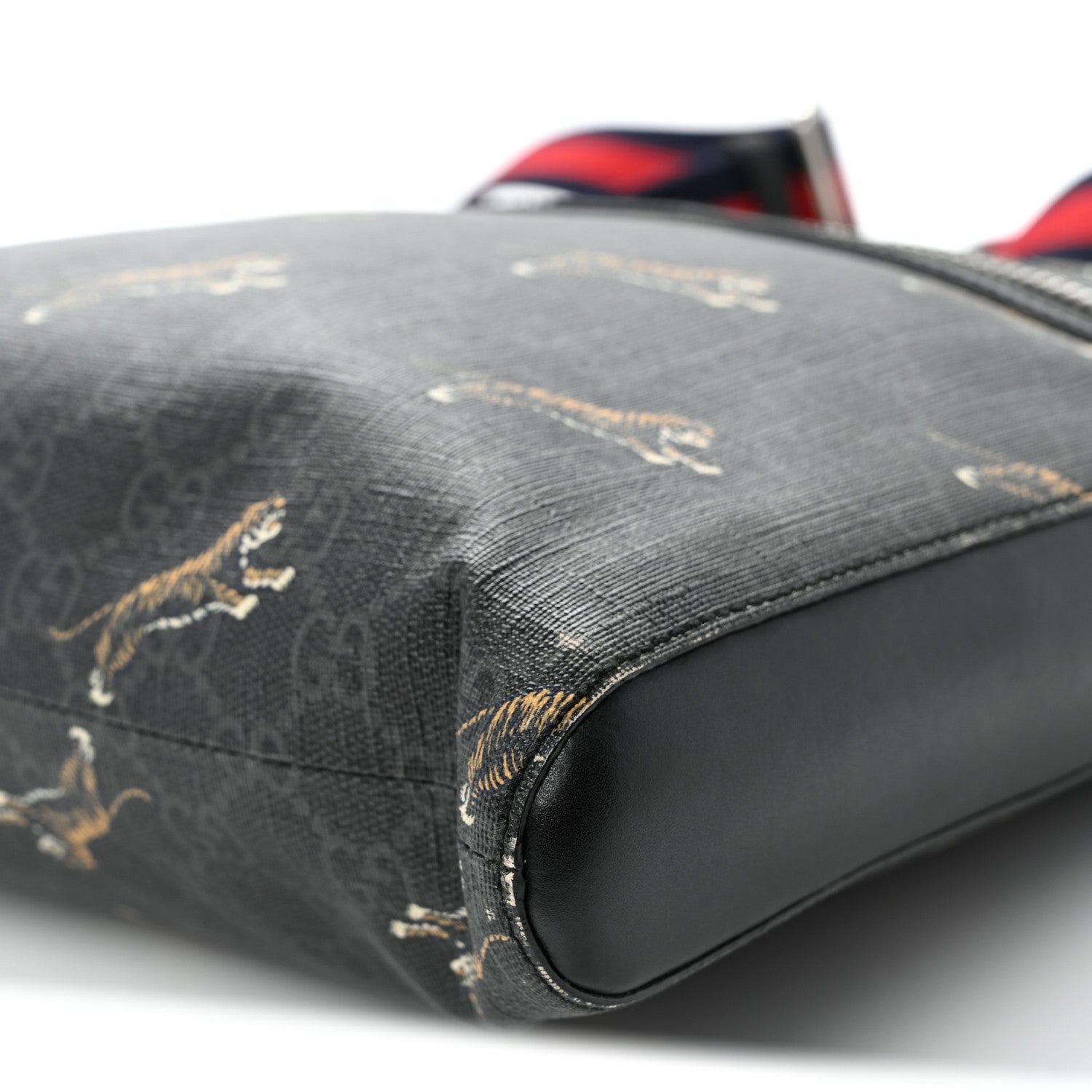 GG Supreme Monogram Tigers Web Messenger Bag Black Multicolor