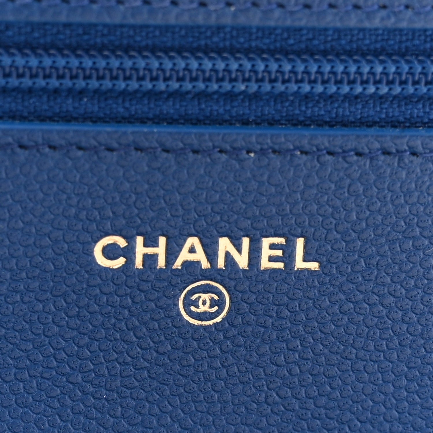 Caviar Quilted Boy Wallet On Chain WOC Dark Blue