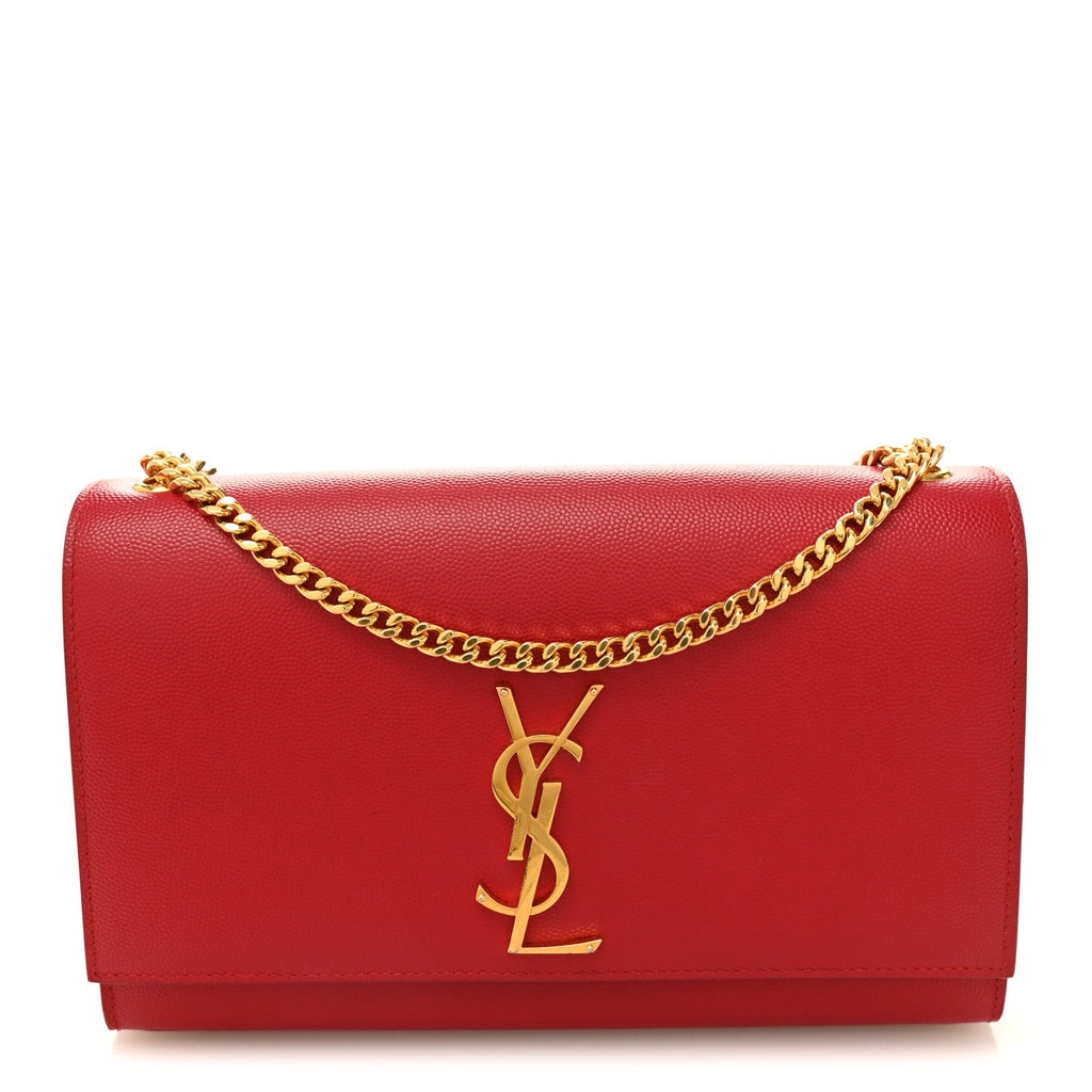Grain De Poudre Medium Monogram Kate Satchel Red