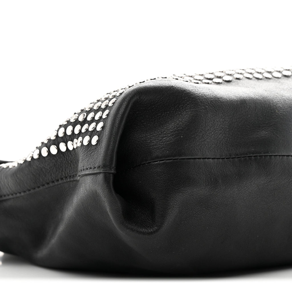 Calfskin Studded Dalston Shoulder Bag Black