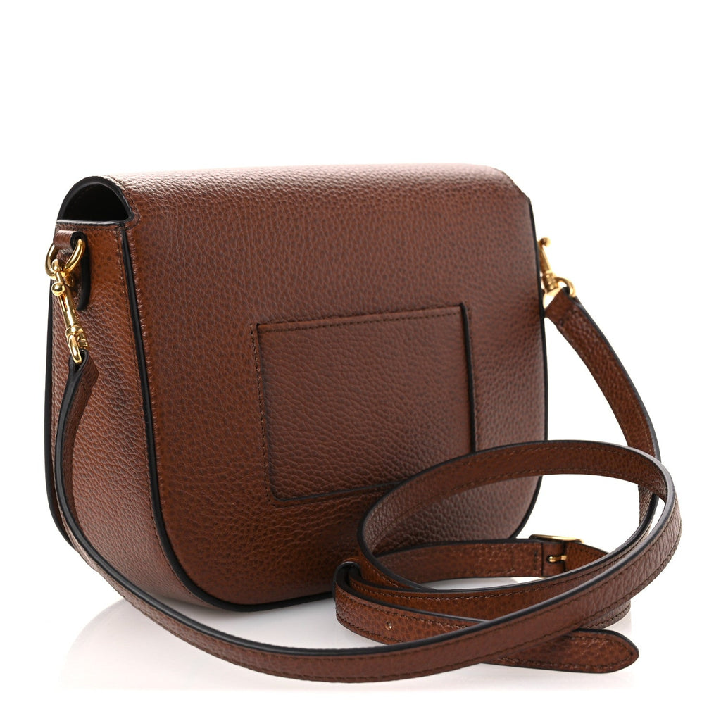 Natural Grained Calfskin Small Darley Satchel Oak