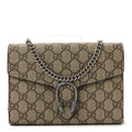 GG Supreme Monogram Mini Dionysus Chain Wallet Beige Taupe