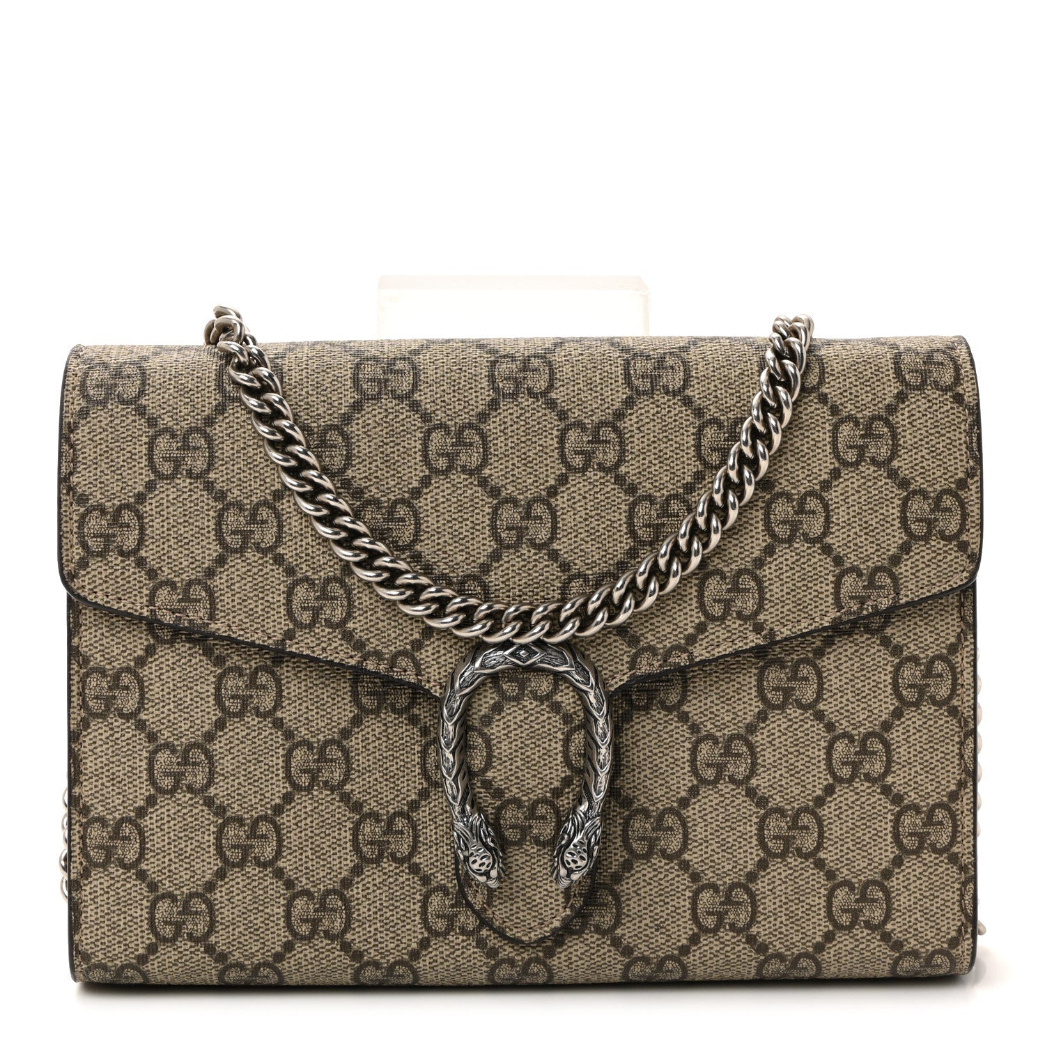 GG Supreme Monogram Mini Dionysus Chain Wallet Beige Taupe