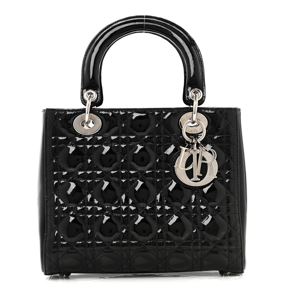 Patent Cannage Medium Lady Dior Black