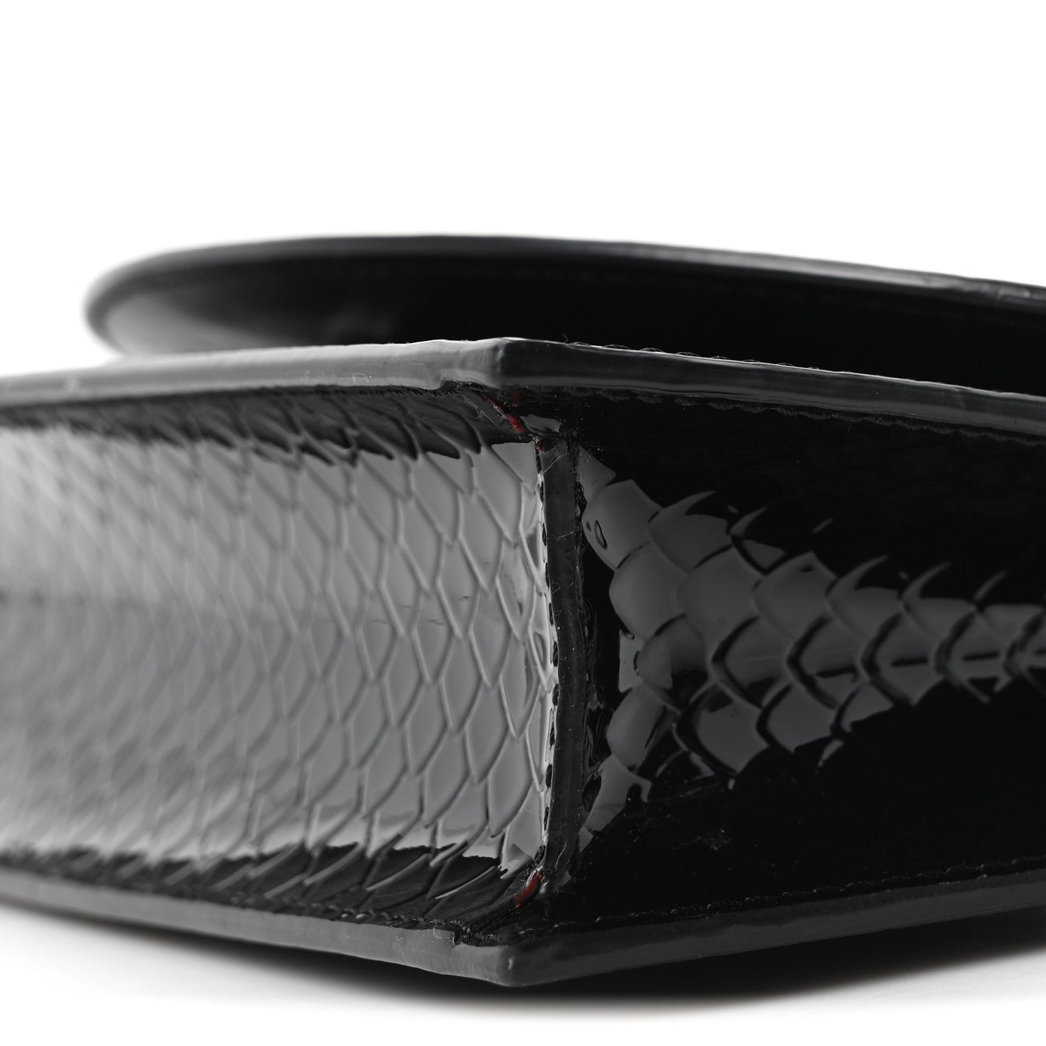 Jurassic Snakeskin Embossed Loubi54 Crossbody Clutch Black