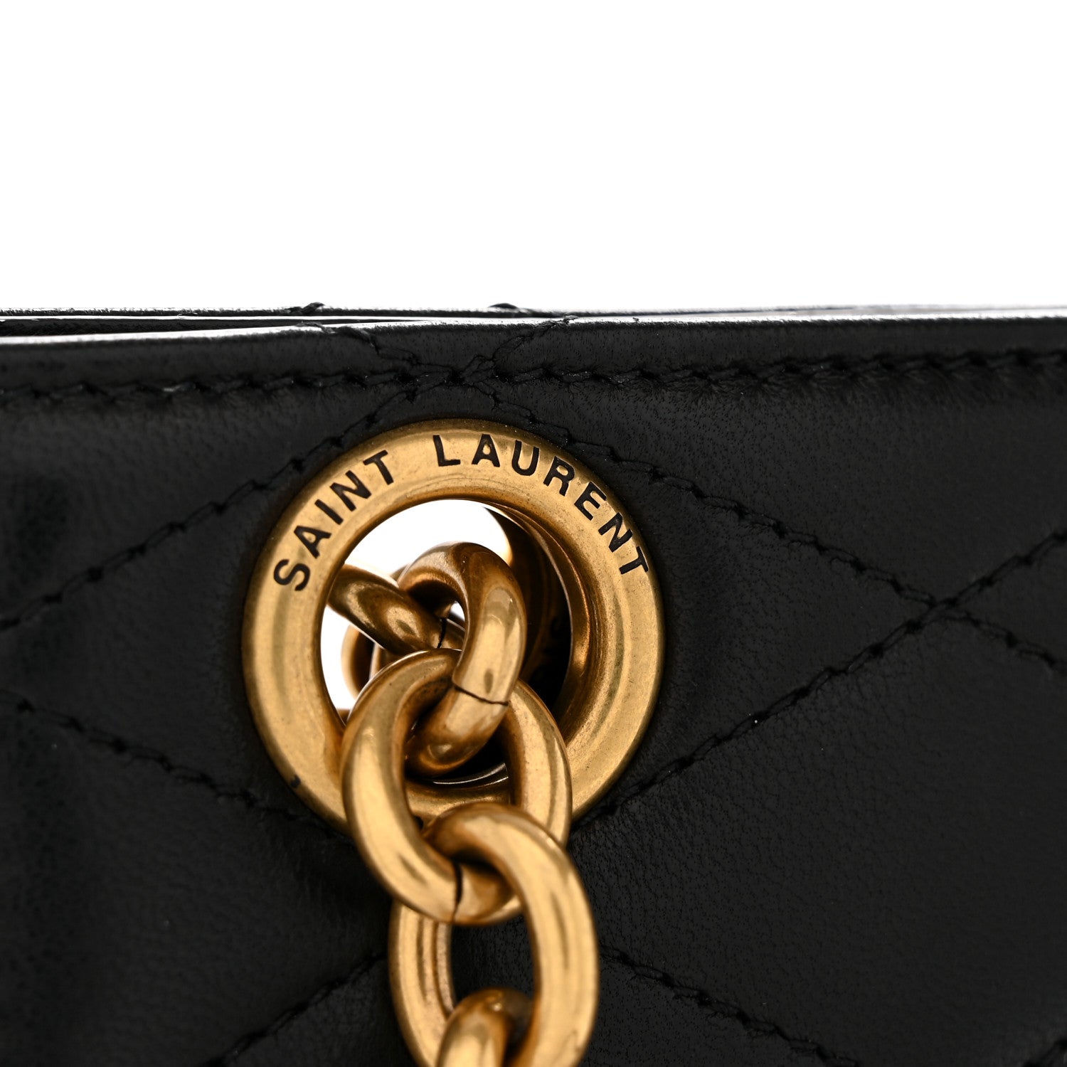 Lambskin Quilted Le Maillon Square Crossbody Bag Black