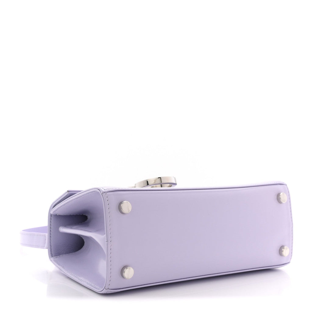 Brushed Off Calfskin Mini Iconic Top Handle Bag New Lavender
