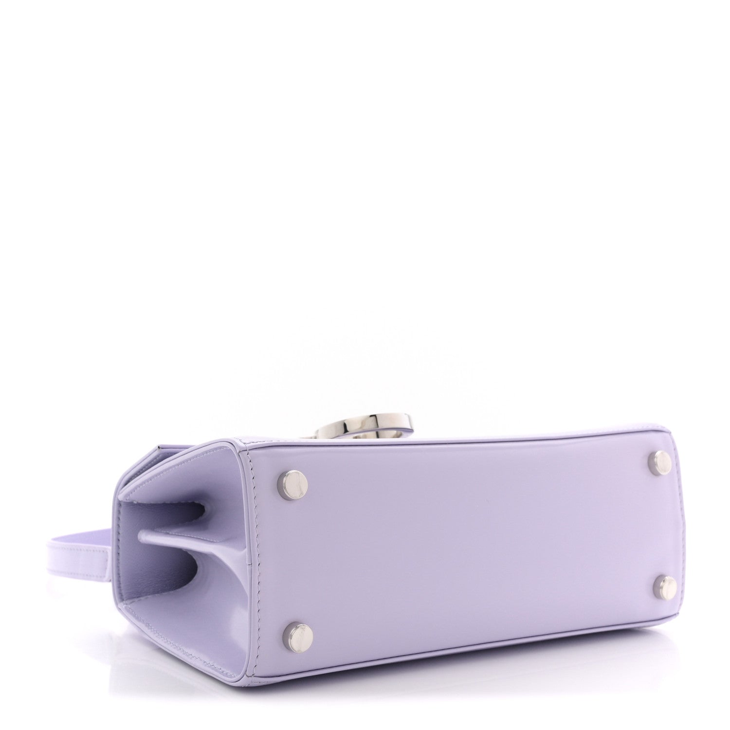 Brushed Off Calfskin Mini Iconic Top Handle Bag New Lavender