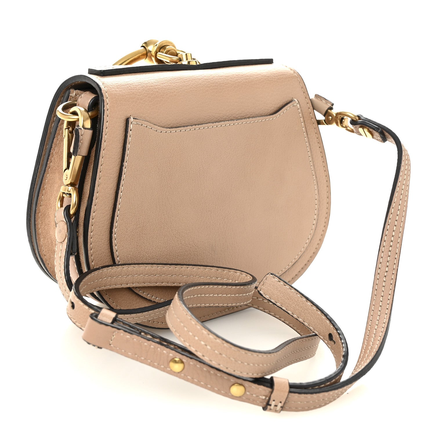 Calfskin Suede Small Nile Bracelet Bag Biscotti Beige
