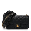 Lambskin Quilted Mini Romance Rectangular Flap Black
