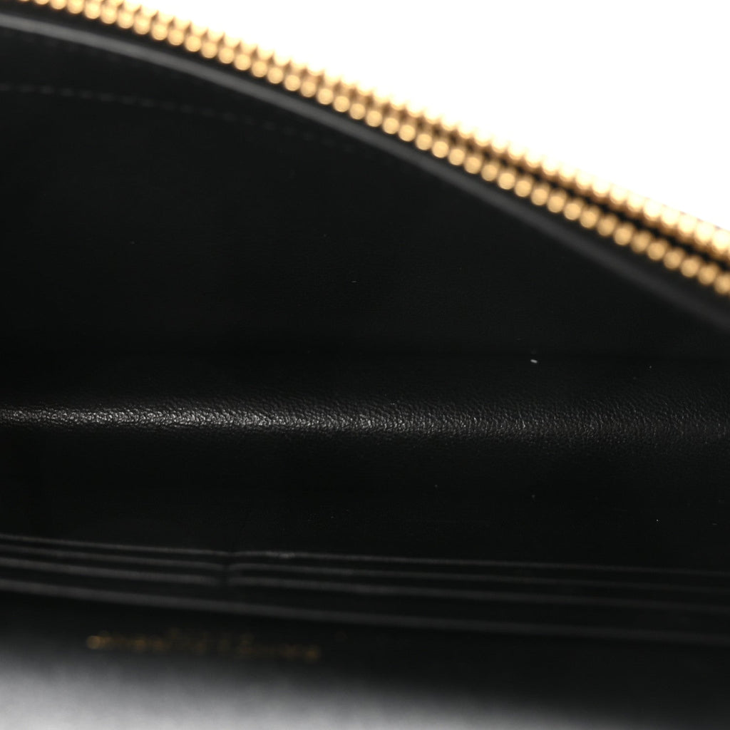 Smooth Calfskin Classic Monogram Kate Tassel Chain Wallet Black