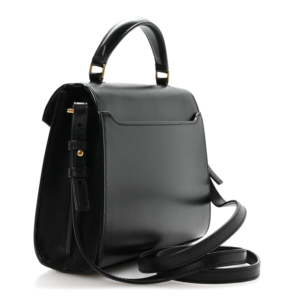 Calfskin Mini Classic Monogram Cassandra Top Handle Black