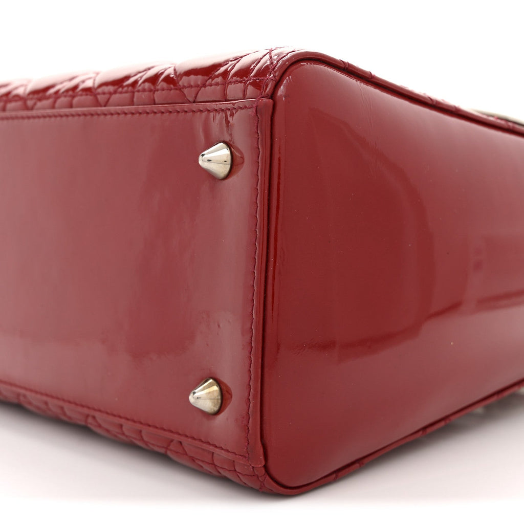 Patent Cannage Medium Lady Dior Red