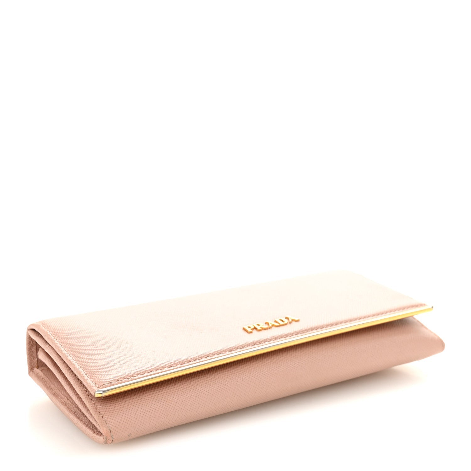 Saffiano Metal Bar Continental Flap Wallet Orchidea