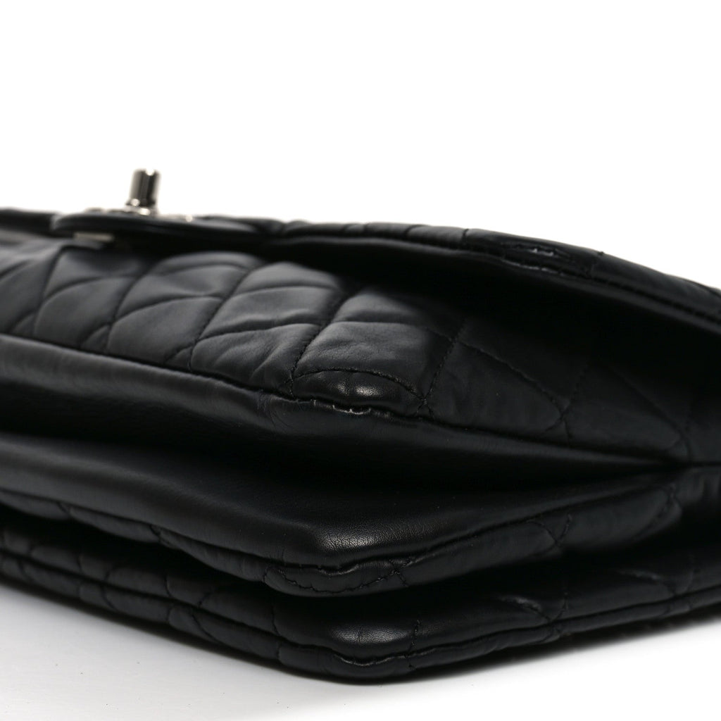 Lambskin Quilted Jumbo Chanel 3 Flap Bag Black