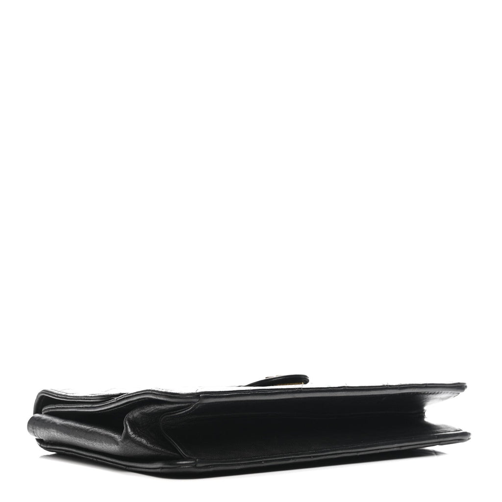 Lambskin Quilted Small Single Flap Bag Black