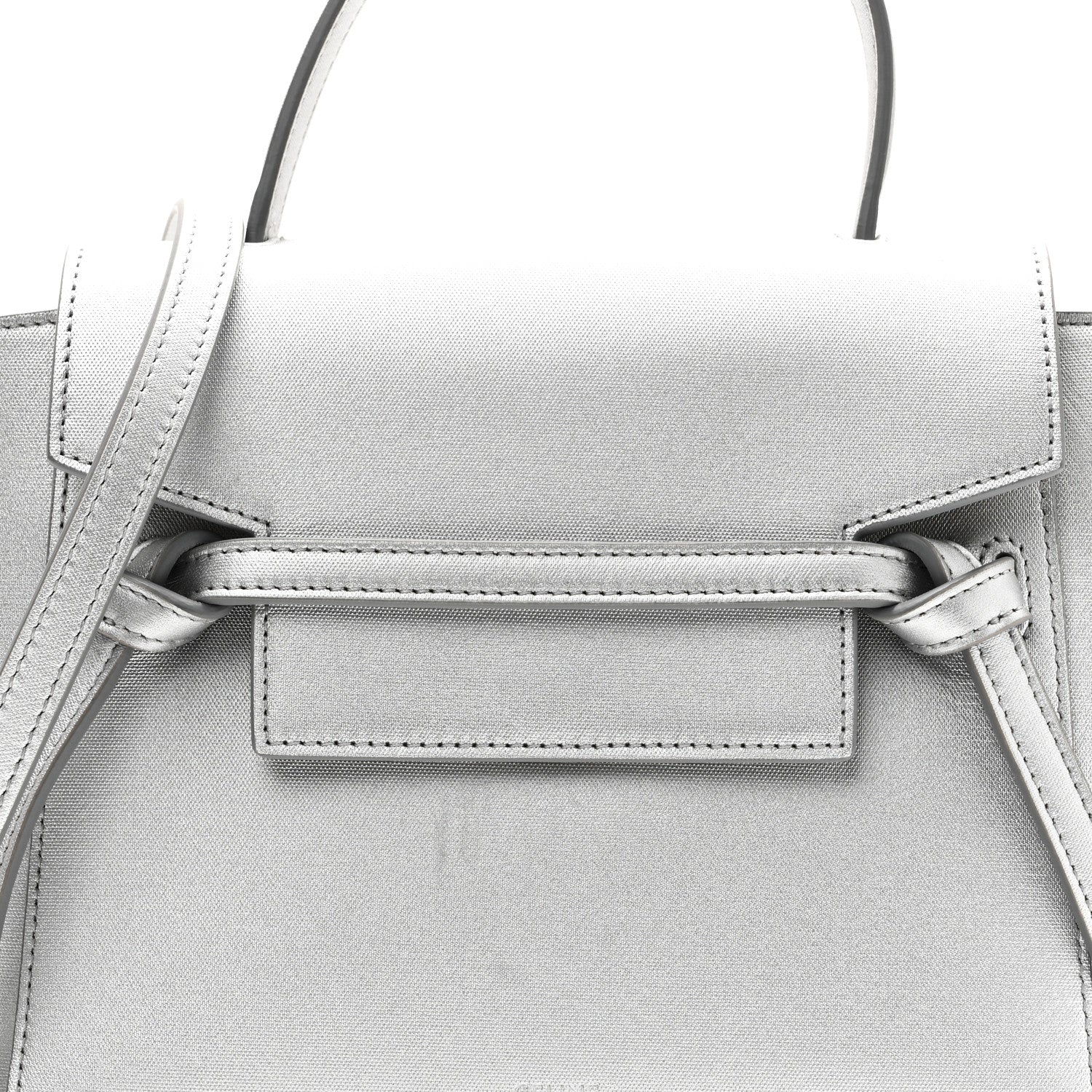 Laminated Calfskin Nano Belt Bag Silver